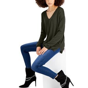 INC International Concepts Solid V Neck Sweater